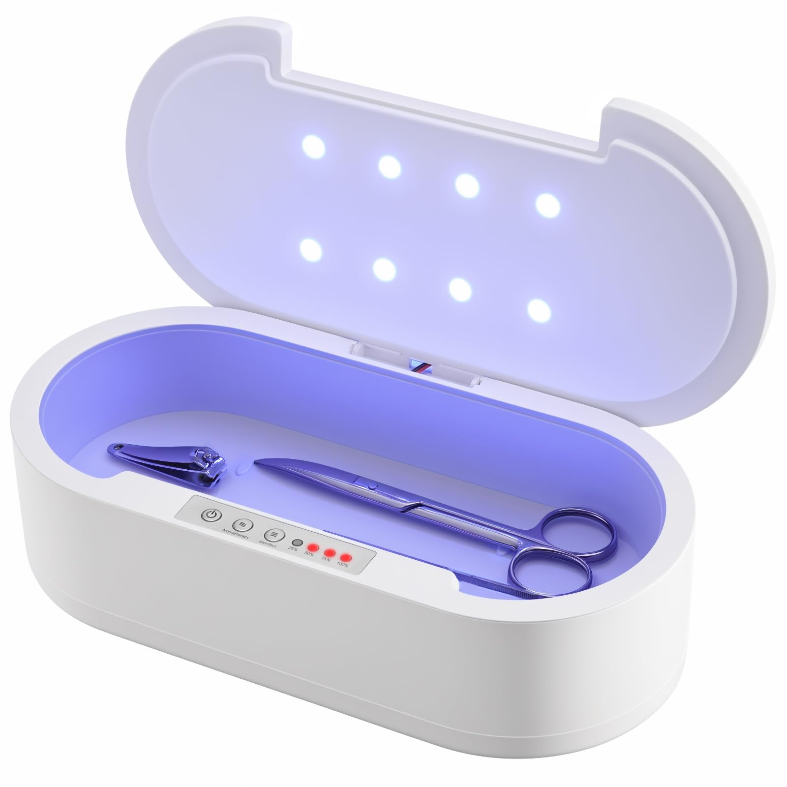 Przenośne narzędzie sterylizator USB, niebieskie światło sterylizacja pudełko do salonu manicure, pęseta, tatuaż, nożyczki, biżuteria, telefon, zegarek, klucze