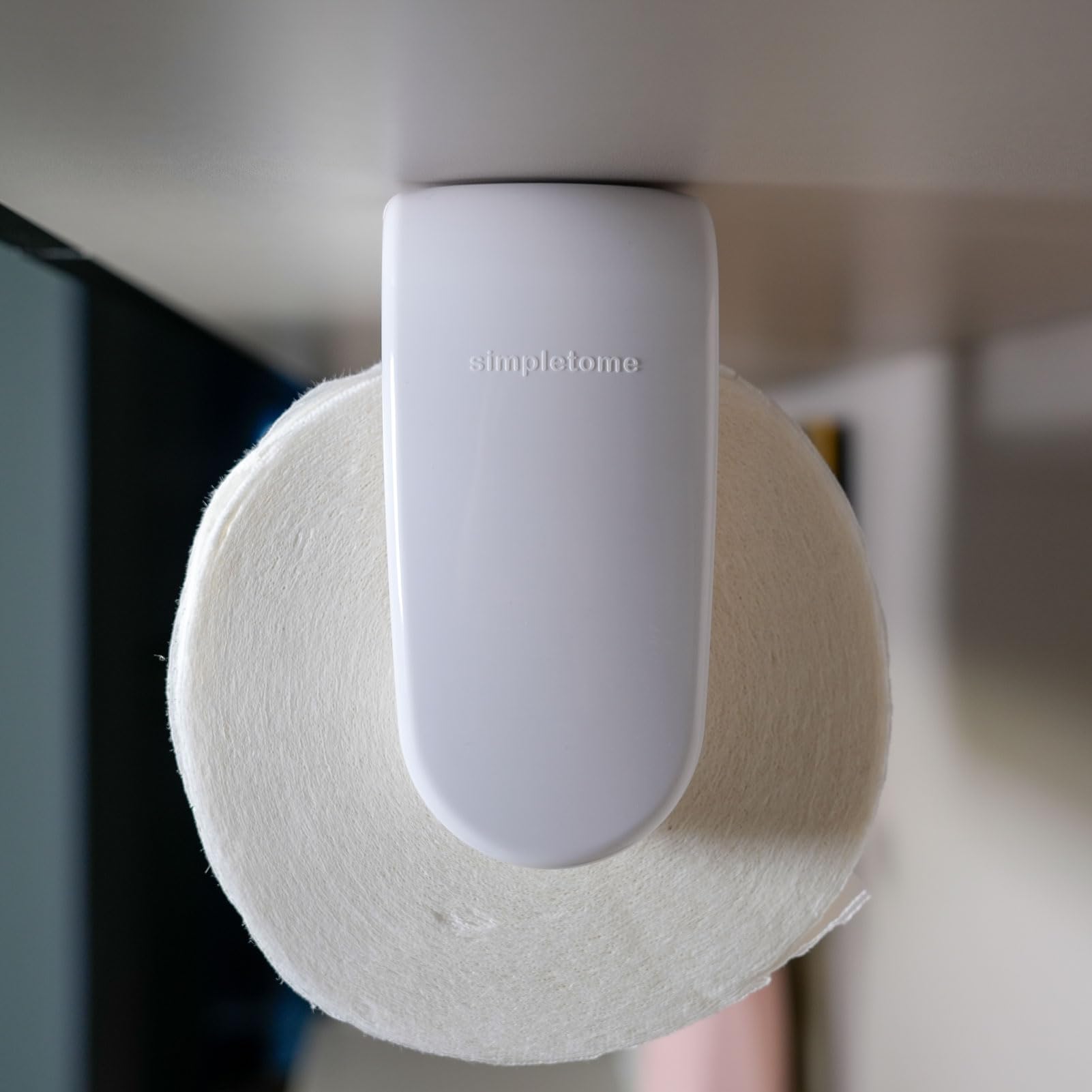 simpletome Porta Asciugamani Di Carta Sottopensile O Montaggio A Parete Funzionamento Con Una Mano Braccio Di Tensione Porta Rotolo Da Cucina (Bianco, per rotolo da 18-23 cm/7-9 pollici)