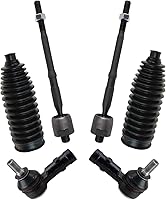 Vista 104 de TRQ Kit de dirección interior y exterior para lado del conductor y del pasajero delantero, con cremallera de dirección y fuelle de piñón compatible