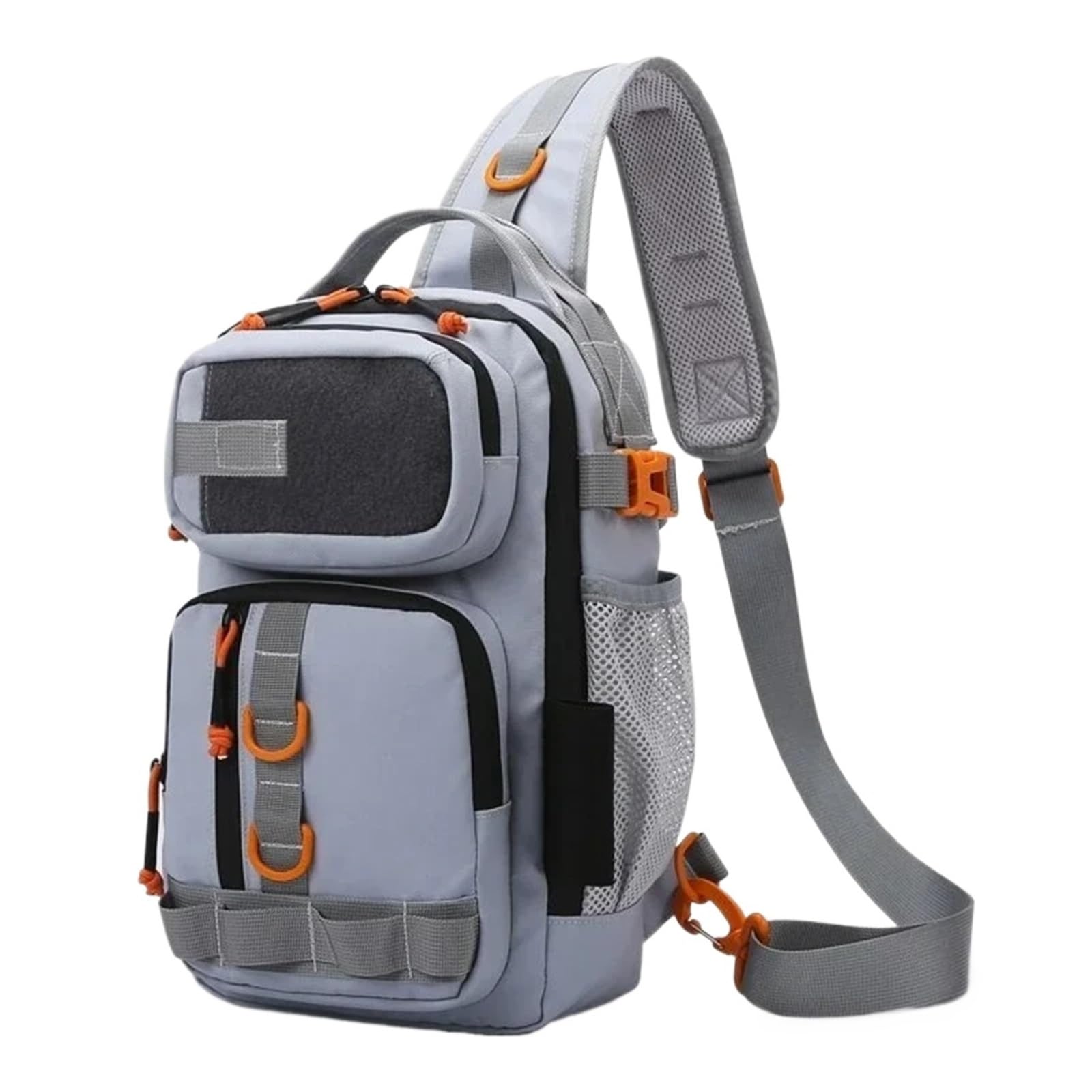 Torba wędkarska, pudełka na przybory wędkarskie, Męska torba wędkarska na jedno ramię, nerka, wielokolorowa, 13,8 x 5,2,7 cala(Grey)