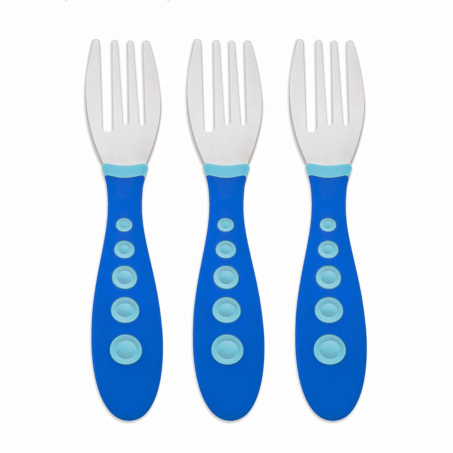 NUKFirst Essentials Kiddy Cutlery Forks (3 Count (Pack of 1) Blue)