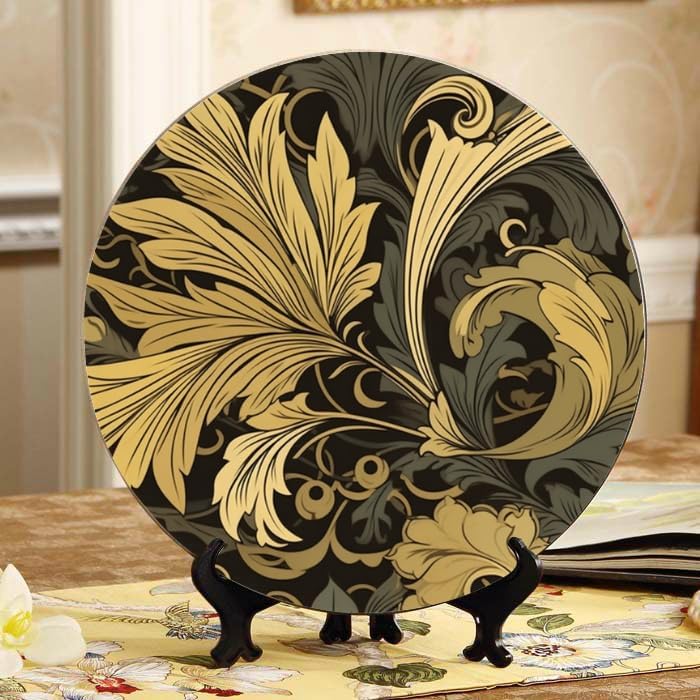 Leopard 10-inch Ceramic Plate for Wall Display or Tabletop, with Stand & Hook DP-169970864