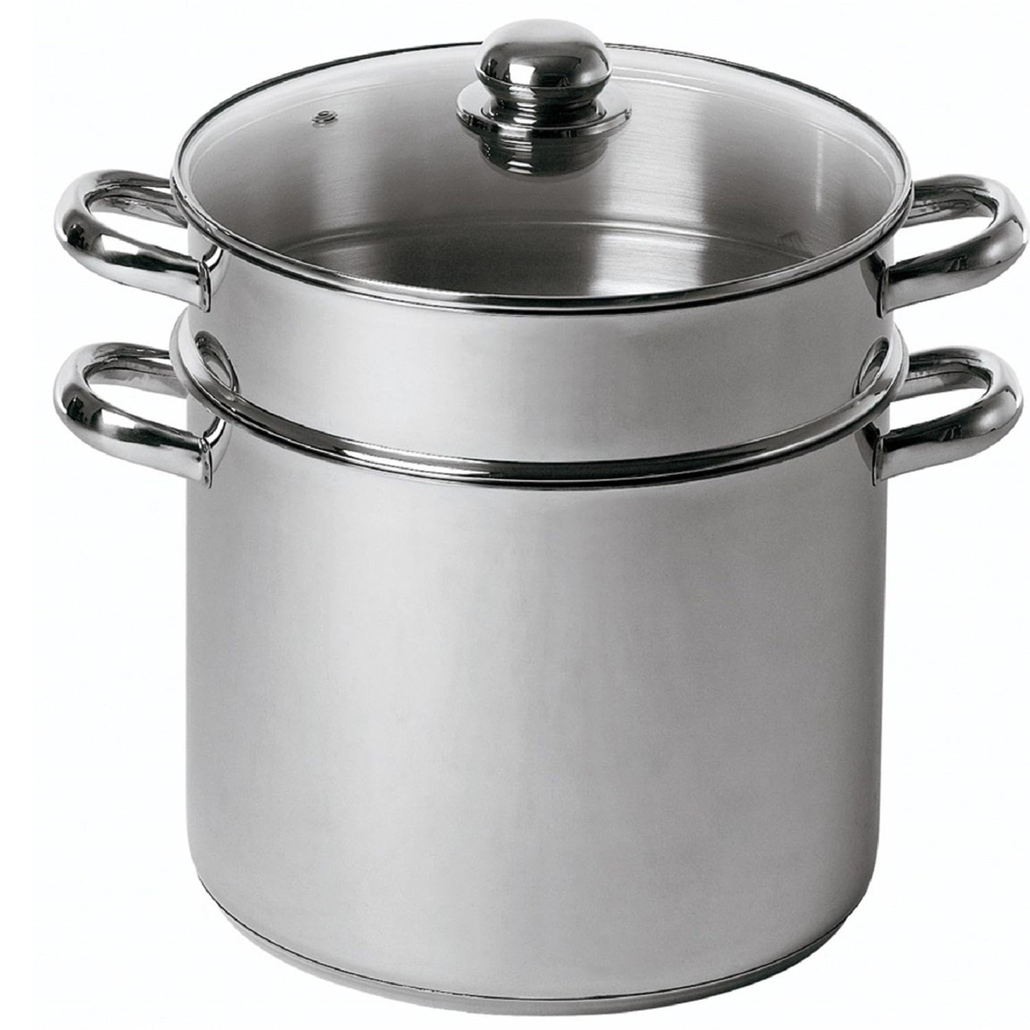 BAUMALU Combiné Traiteur Couscoussier, acier inox, couvercle verre, Ø24cm 9L