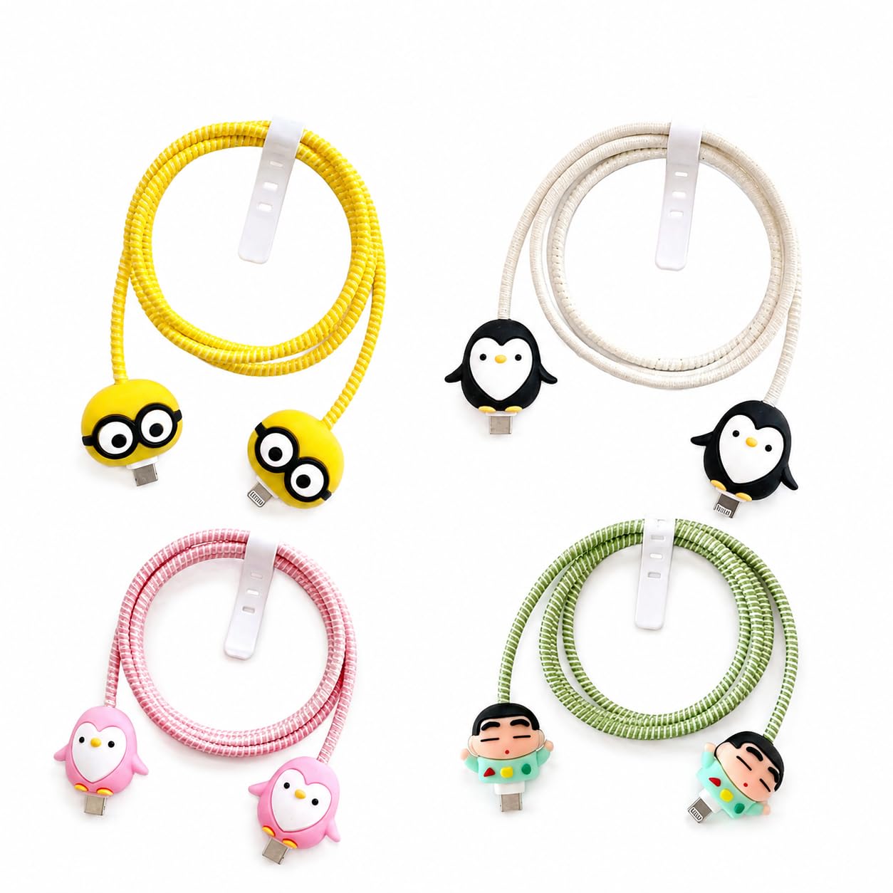 Cable Protector for Charger Wire, Cartoon Cable Saver, Spring Wire Protector, Anti Break Charging Cable Cover, Silicone Cable Guard for Type C, USB, Lightning Cables (Pack of 2)-image-15