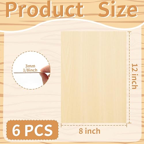 Miniatura 2 de Benvo Hojas de madera contrachapada de abedul para manualidades, madera sin terminar para manualidades, corte y grabado láser, corte CNC, quema de
