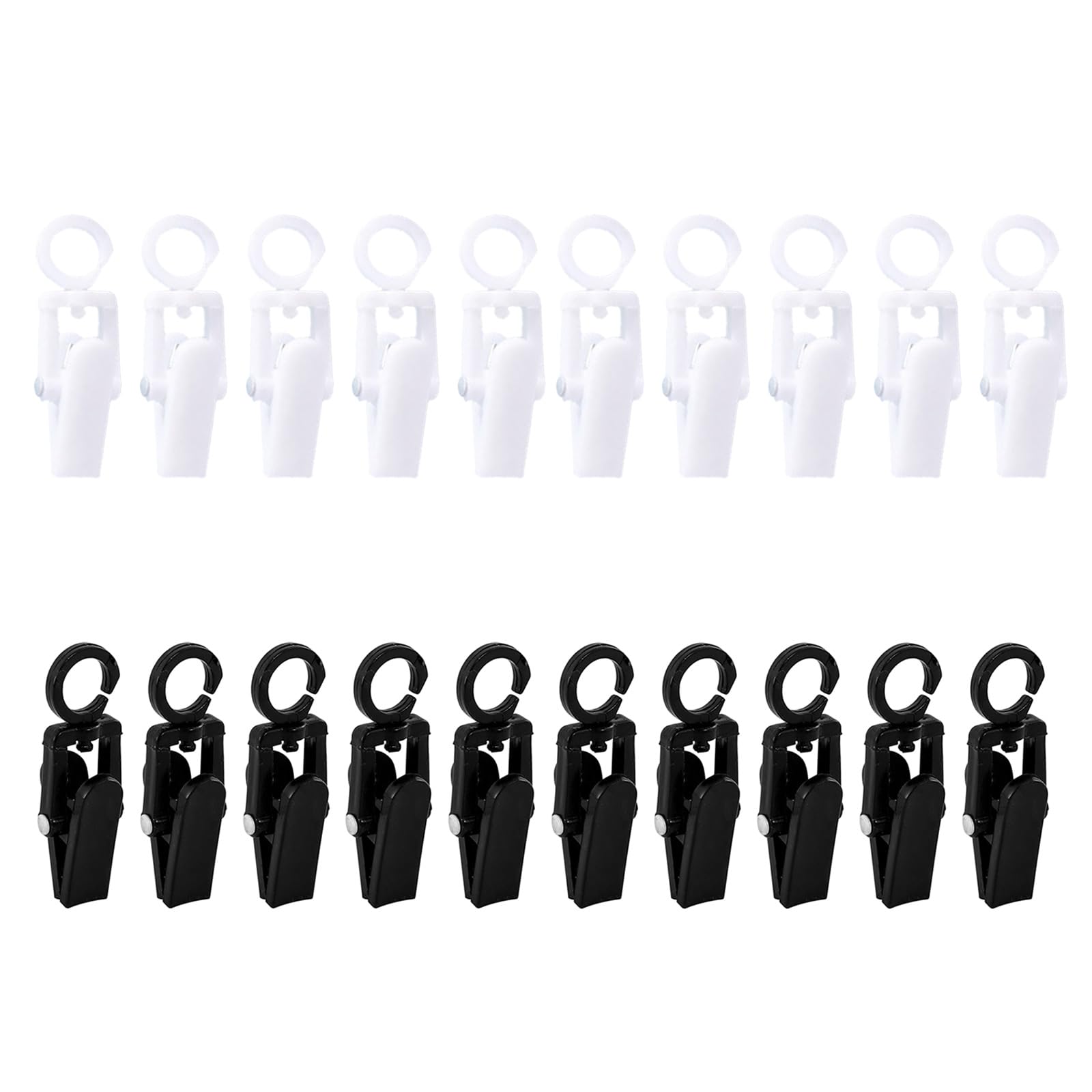Leimezsty 10 Pieces Hanging Laundry Hooks Clip Plastic Swivel Hanging Towel Clips Strong Clips with Hanger Hook for Curtain Hanging Towel Clips Curtain Hangers