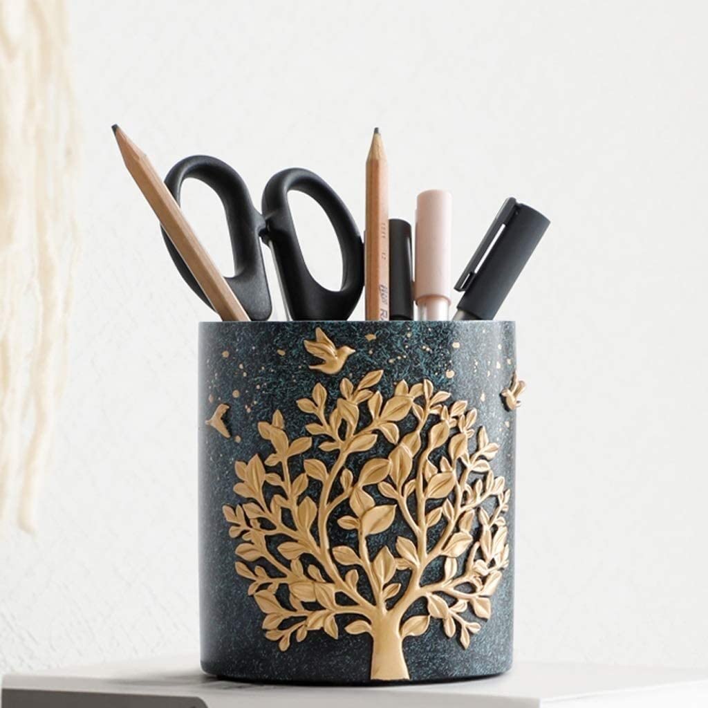 Stifteköcher Stifte Halter Stifthalter, niedlicher kreativer Bleistiftbecher, langlebiger Harz-Desktop-Organizer, Make-up-Pinselhalter Schreibtisch-Organizer(A)