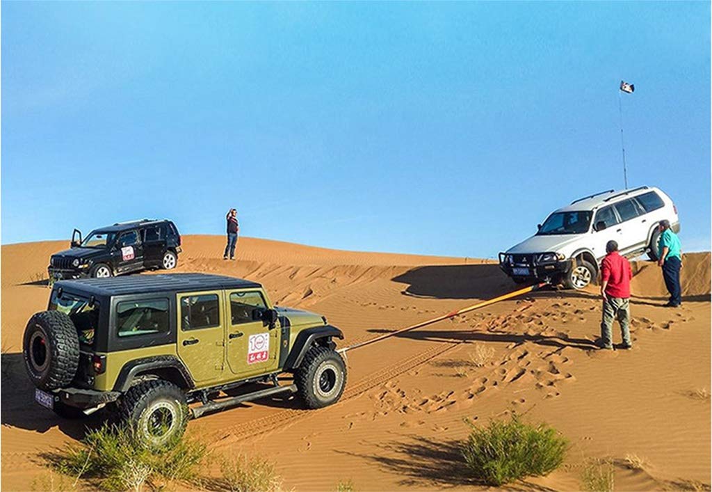 Cuerda de Remolque retráctil, Correa de Remolque Resistente 4x4, con 2 Ganchos de Seguridad, Correa de Remolque de 5 toneladas, para automóviles, SUV, vehículos agrícolas y Barcos.
