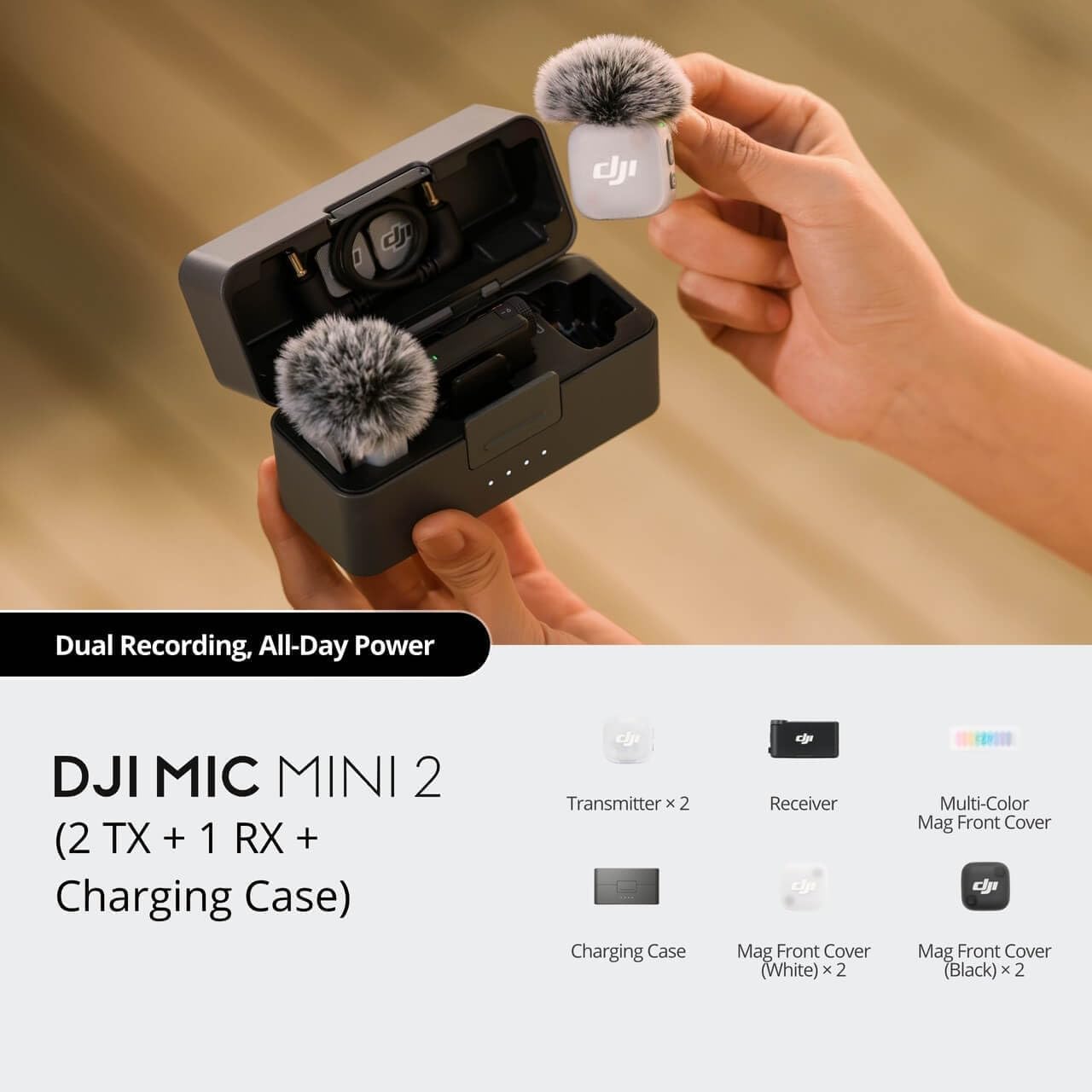 DJI Mic Mini 2 (2 TX + 1 RX + Charging Case) | Mini wireless