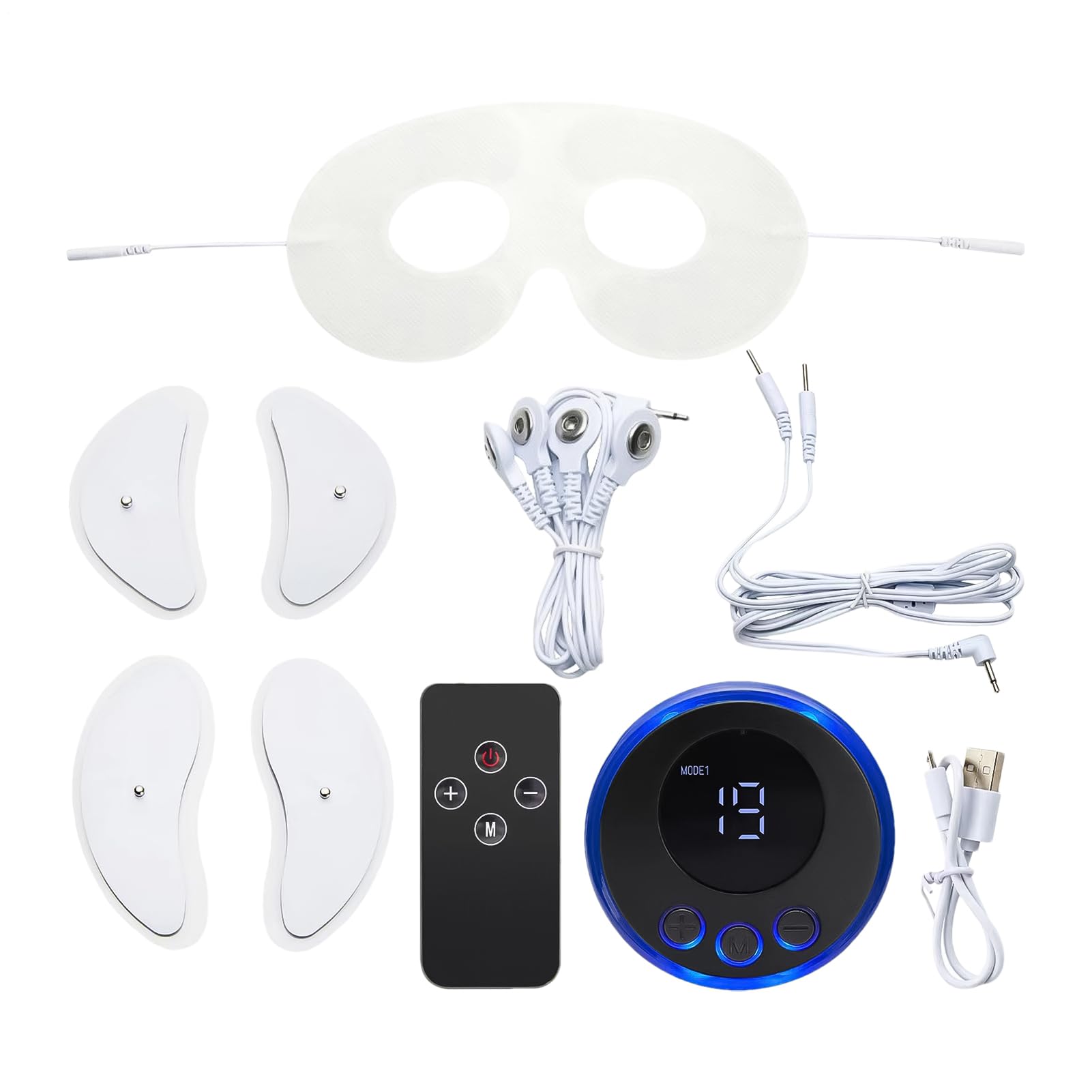 Dispositivo facial de EMS: instrumento de belleza de microcorriente eléctrico, masajeador de elevación portátil para cara, ojos, cuello, 8 modos de masaje para apriete de la piel y reafirmación, herra