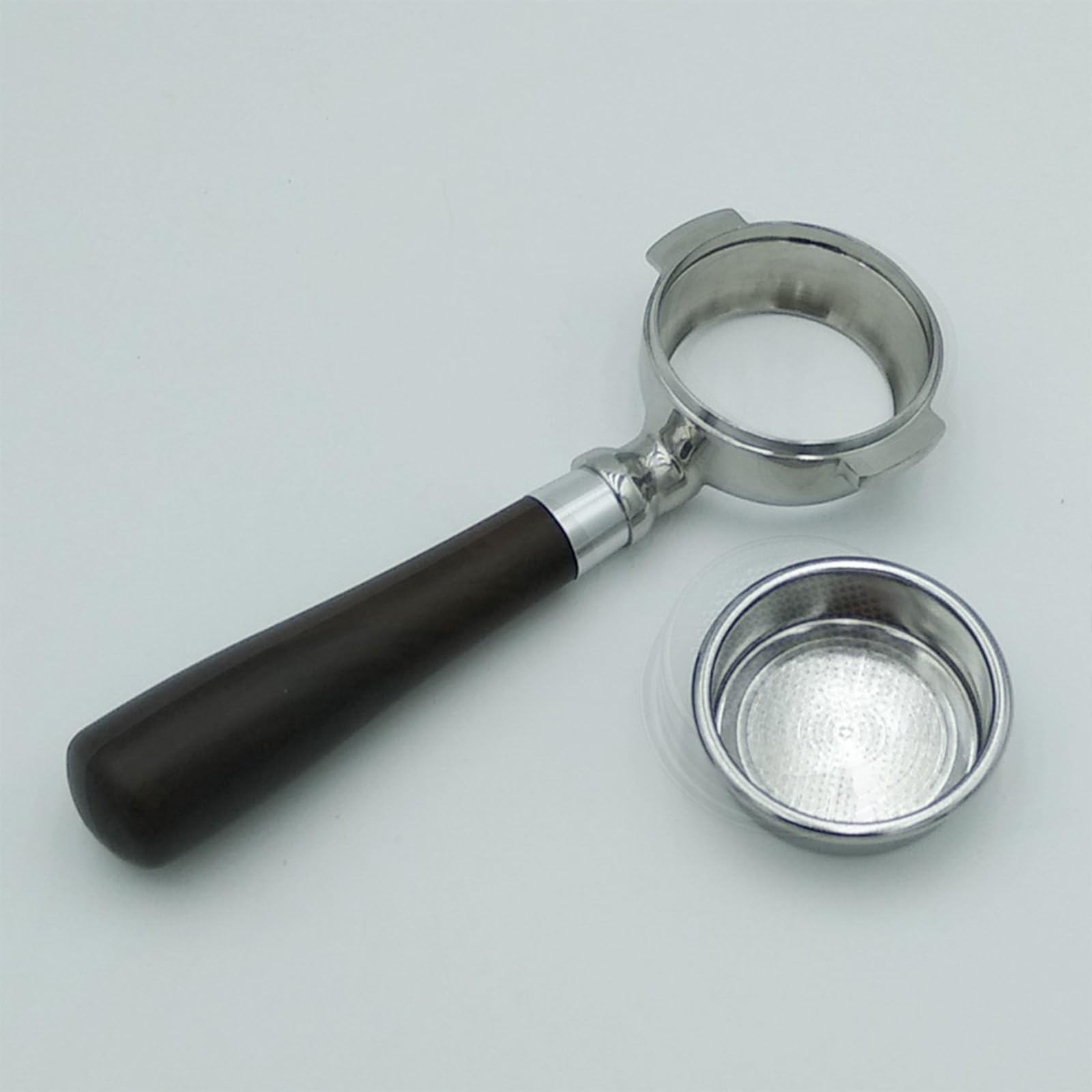 Portafiltro de café sin fondo, mango de café para máquinas de espresso de 58 mm, con diseños ergonómicos y portafiltro sin fondo de atractivo vintage