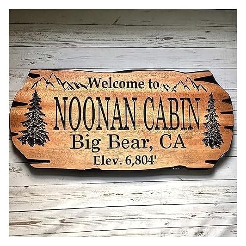 Personalized Cabin Sign Outdoor Wooden Sign Lake House Welcome Sign Rustic Decor
