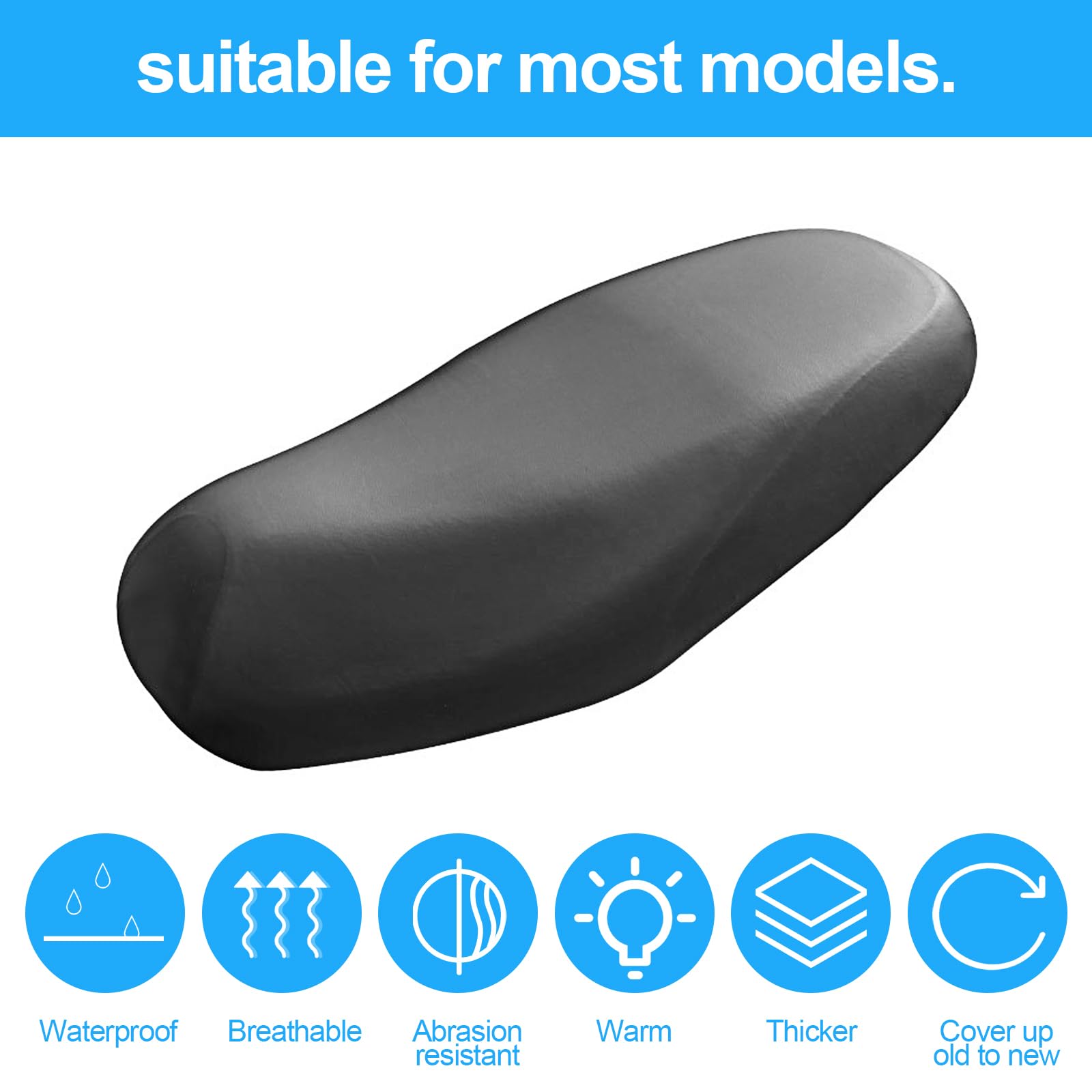 Housse Siège Moto Cuir Imperméable - Universelle Scooter Et Moto Électrique