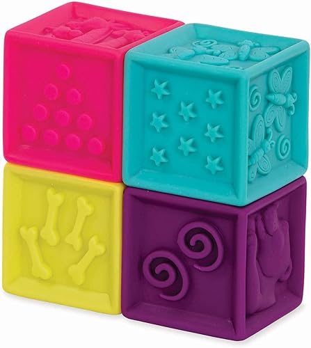 Vista 10 de B. toys Bloques de bebé y apilamiento - 10 bloques numerados y 5 anillos coloridos - Juego de construcción para bebés - Juguetes educativos - Una