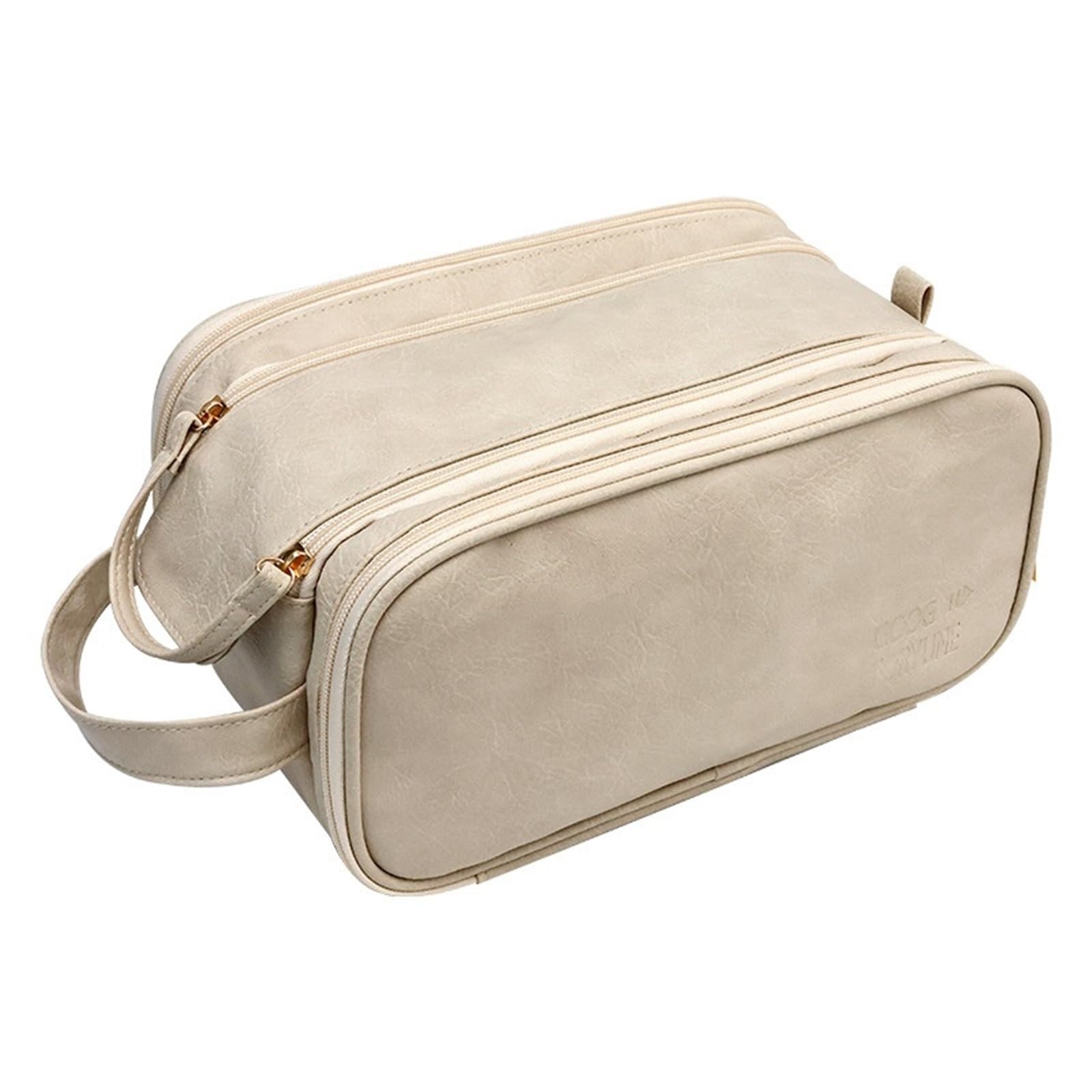 Bolsa de Maquillaje con Doble Cremallera, Gran Capacidad, portátil for Viajes Negocios, brocha, Bolsa Aseo, 1 Uds para Viajar(Black)