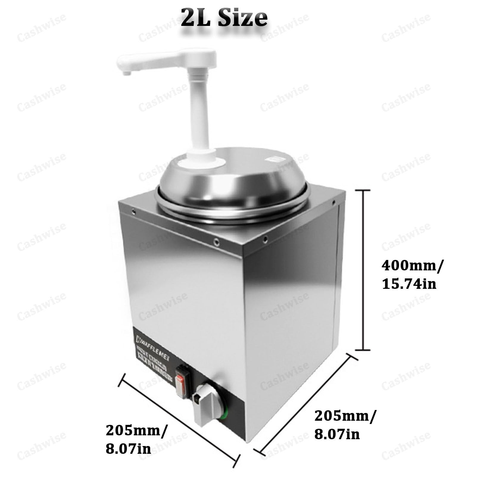 Dispensador eléctrico de queso con bomba, calentador comercial de caramelos calientes, dispensador de bomba de plástico, dispensador de salsa de nachos de queso ajustable de temperatura para caramelo