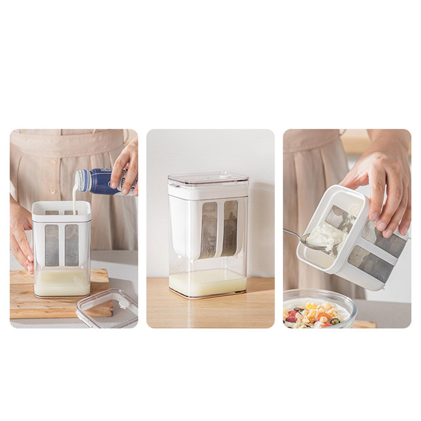 Colino Per Yogurt Greco In Acciaio Inox - Filtro Multiuso 1100ML Per Formaggio E Latte Di Soia - Foto 8