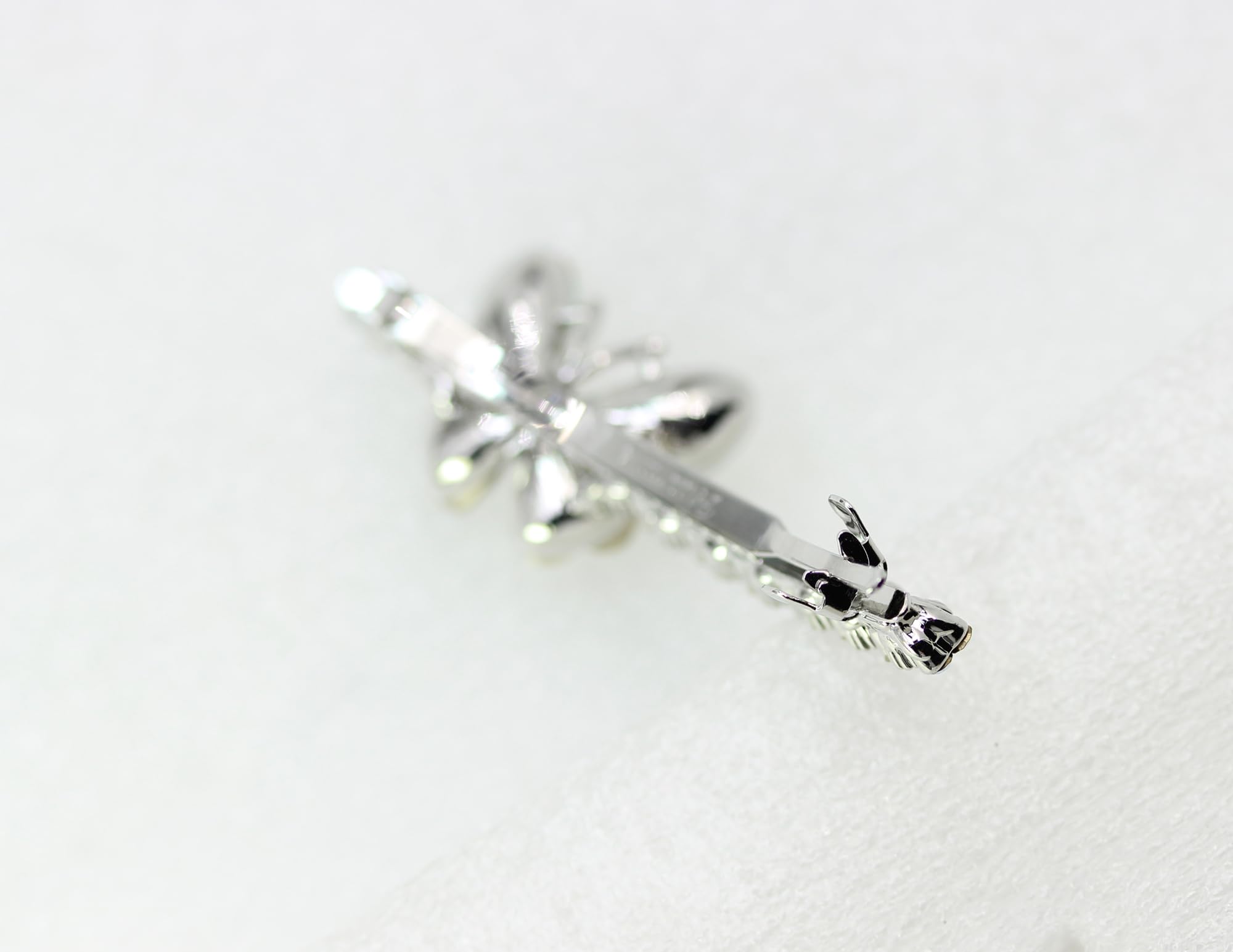 Faship Pasador para el pelo de mariposa con diamantes de imitación azul marino