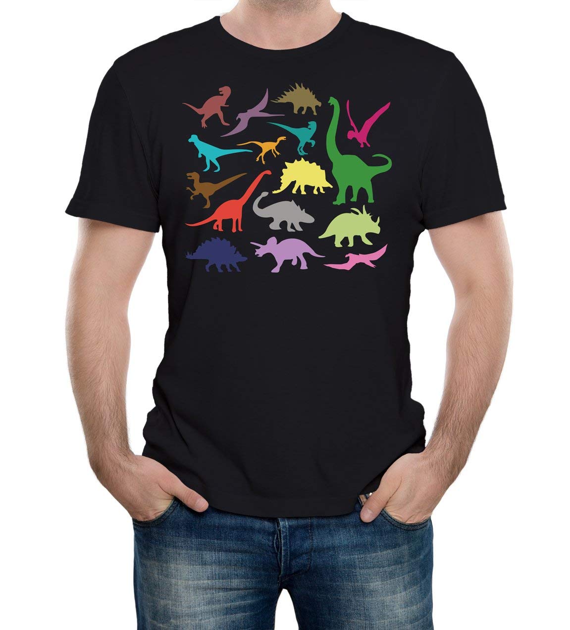 Reality Glitch Men's Just Dinosaurs T-Shirt Black