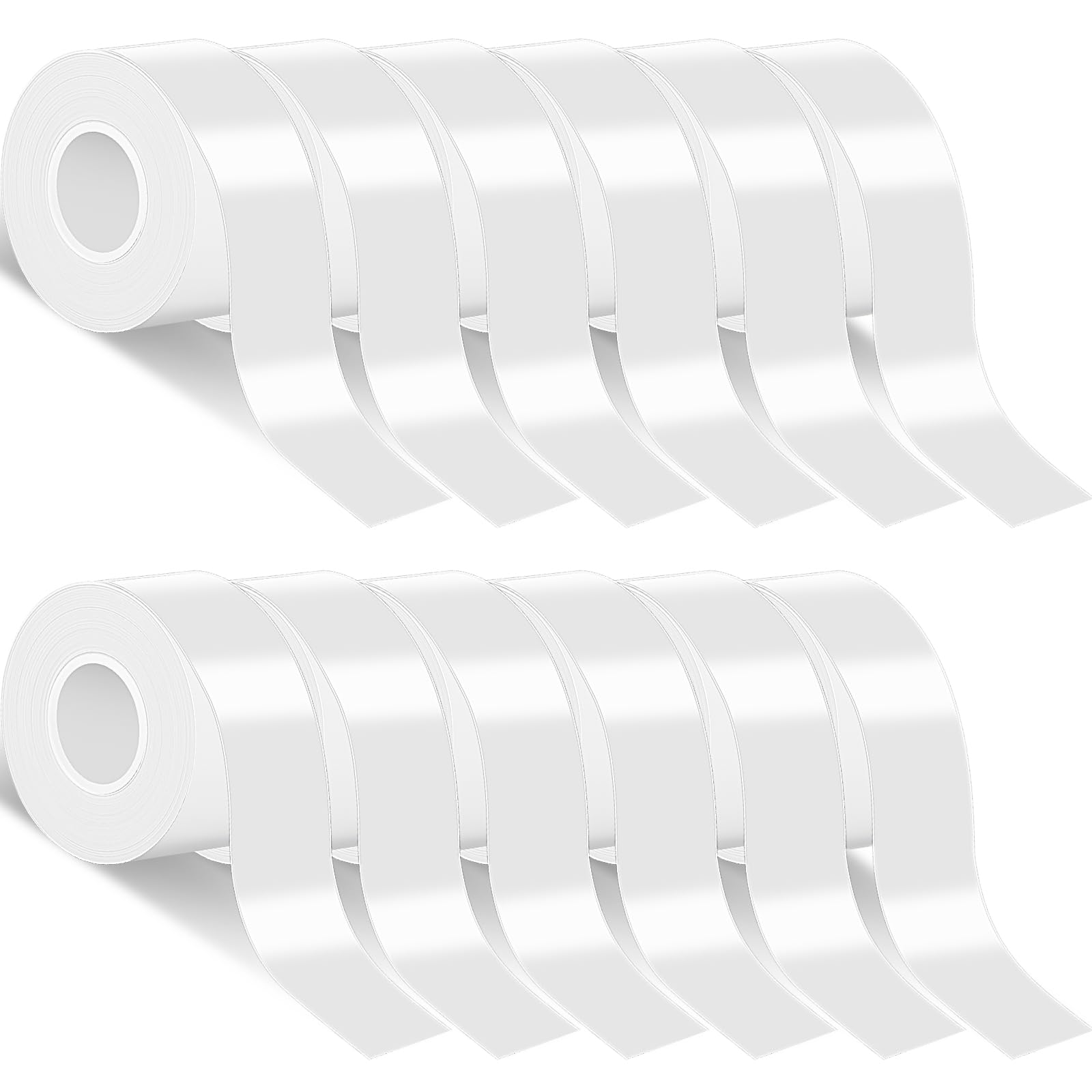 Fulmoon 12 Rolls Continuous Labels D30 Label Maker Tape 15 mm x 4 M/ 0.59'' x 13.12 ft Labeling Stickers Thermal Paper Self Adhesive Label Tape