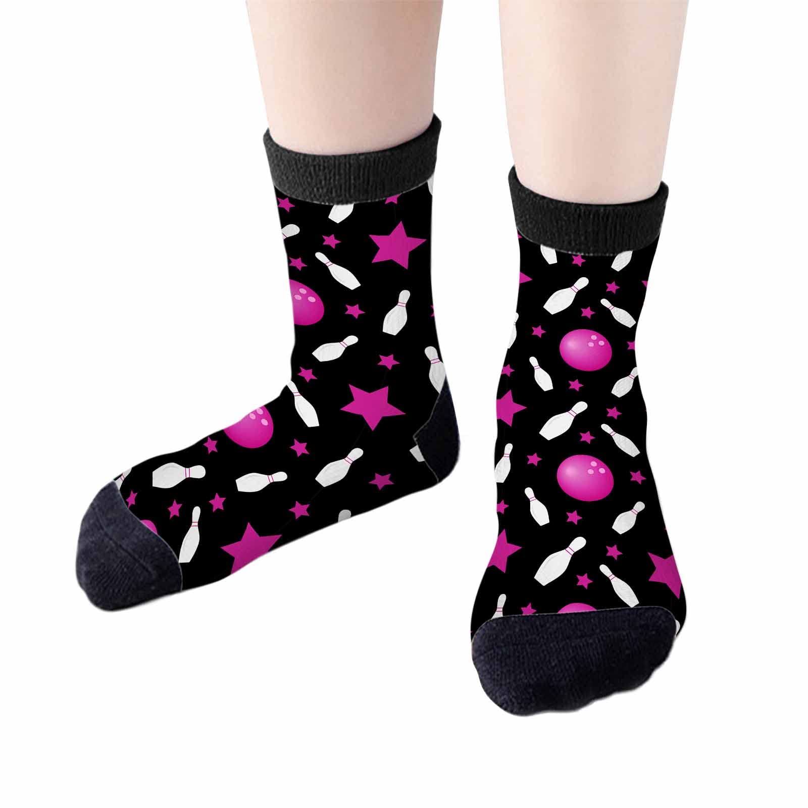 Red Striped Crew Socks for Woman Size 6-8 Christmas Tree Moose Snowflake Dots Lines Girls Socks
