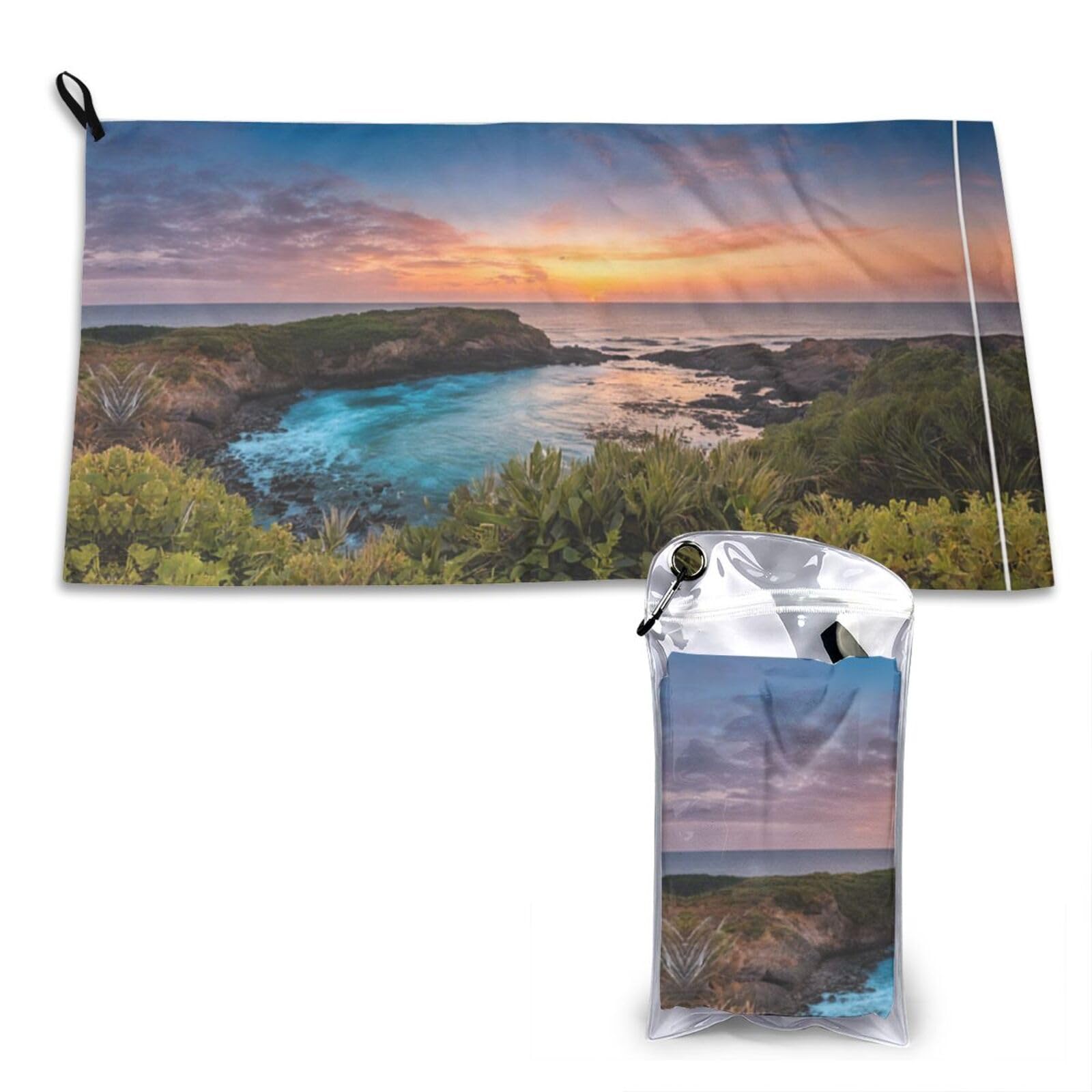 WXWJSHMGC Sunrise Over Hanauma Bay Oahu Hawaii Print Cooling Towel, Gym Towel,Cooling Towels For Neck, Soft Breathable Travel Cool Towel,Sports Towels For Gym,Camping