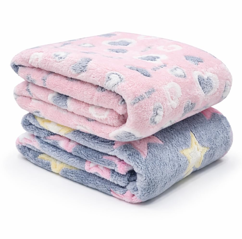 First Kick Baby Blankets New Born Crib Printed Sheet Blanket for Baby Boys and Baby Girls, L 100 cm x B 75 cm, Pack of 2 Pc.-image-34