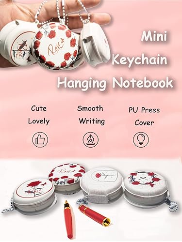 Miniatura 2 de Mini llavero para cuaderno colgante, bolsillo de poliuretano, alivio de prensa, lindo bloc de notas, cosas que hacer, diario de notas para niños y