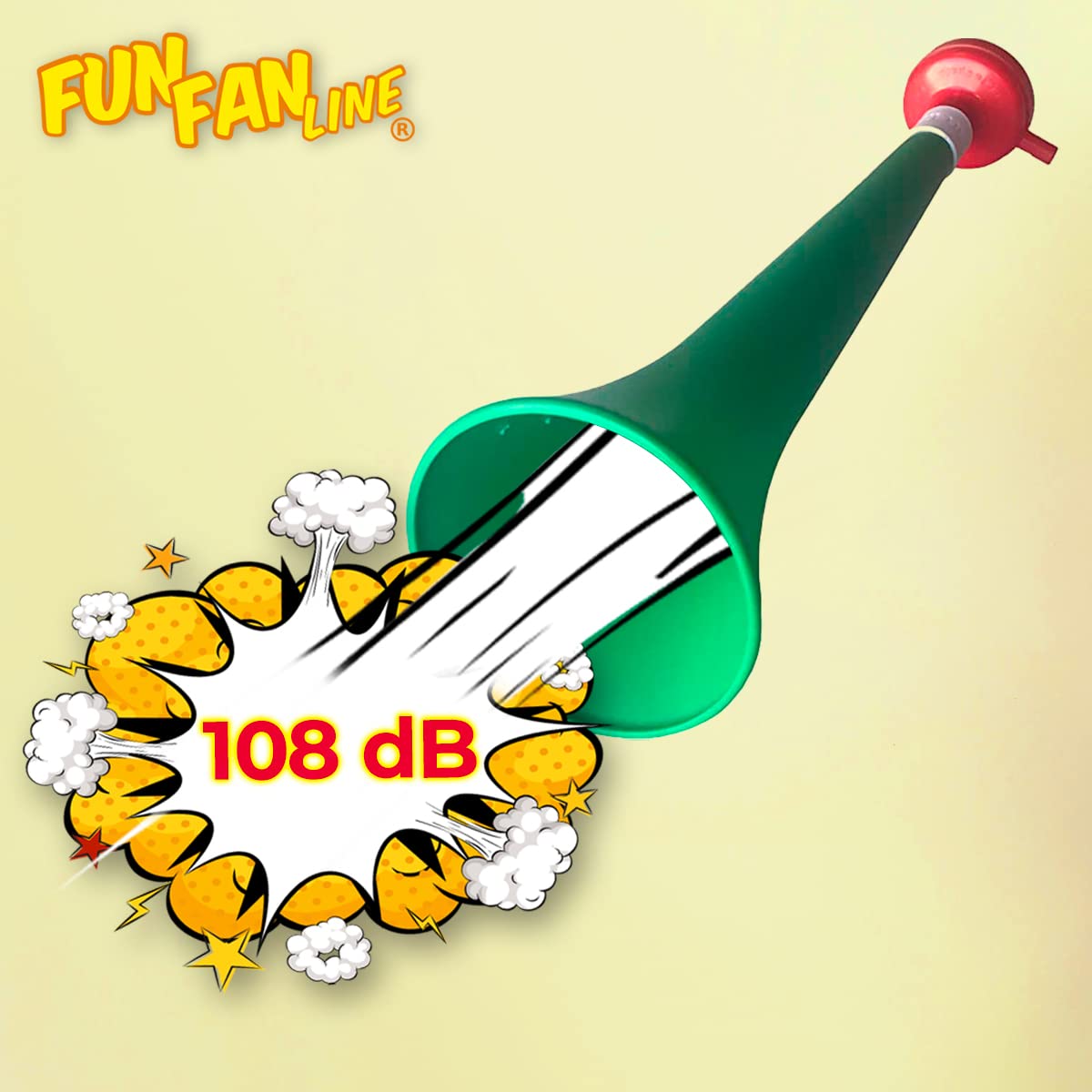 FUN FAN LINE - Pack 3 Resistant Plastic Vuvuzelas, Italy, Normal - Image 3