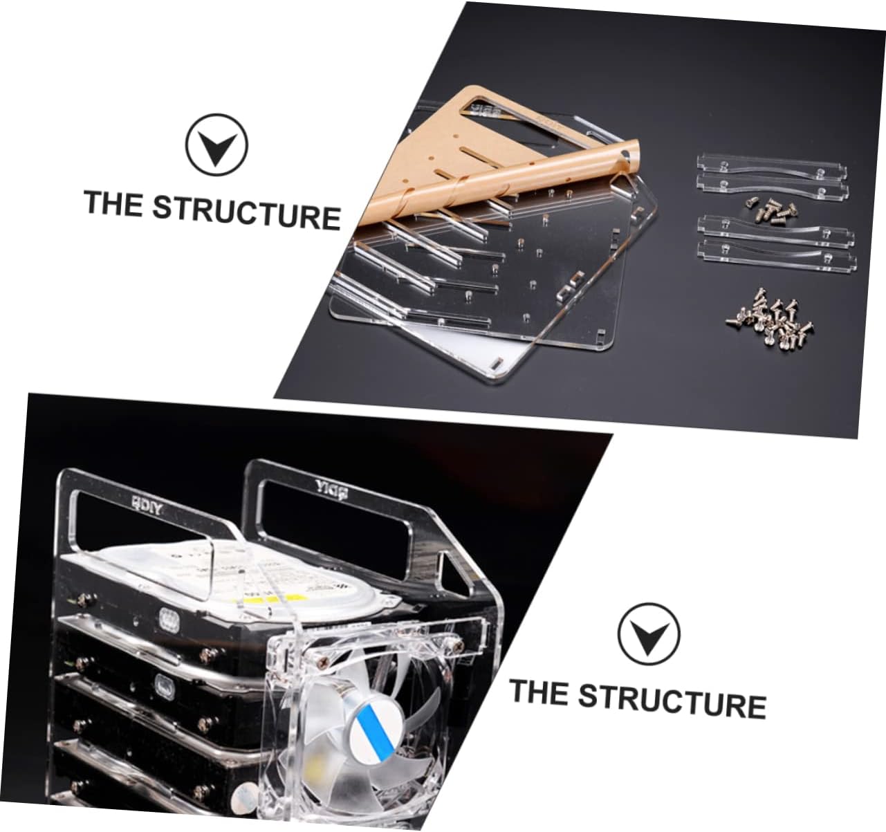 1set DIY Hard Disk Rack Multi-Layer Transparent Bracket for HDD Storage Features Heat Dissipation Convenient Installation Design for Hard Disk Accessories