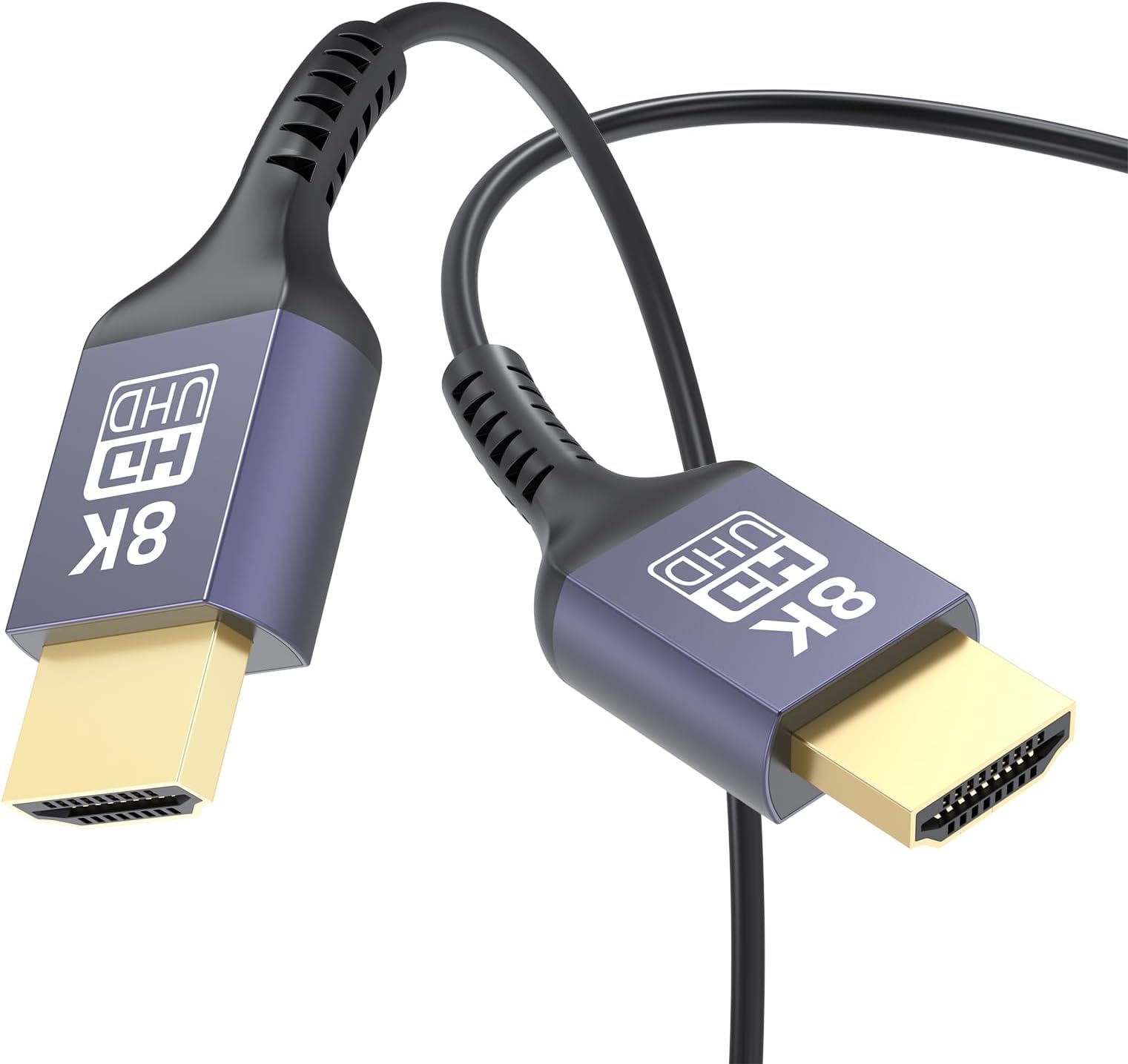 Ultra Thin HDMI Cable 2FT 8K, Short HDMI 2.1 Cable 2 Foot Flexible Slim HDMI Cord 48Gbps High Speed 8K@60Hz, 4K@60Hz, 2K, 1080P, Dynamic HDR for HDTV, Monitor, Camera, HDMI Switch