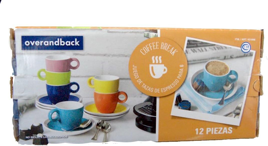 Over & Back Coffee Break 12 Piece Espresso Cup and Saucer Set