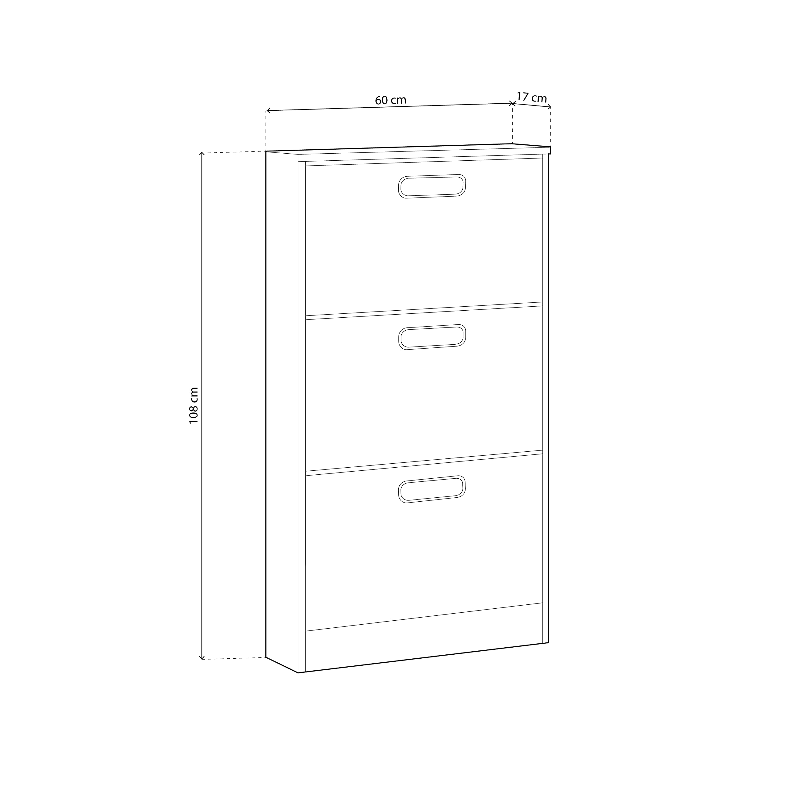 duehome | Zapatero 3 Puertas, Zapatero Estrecho, Modelo Play, Acabado en Color Tofe y Andersen, Medidas: 108 cm (Alto) x 60 cm (Ancho) x 17 cm (Fondo)