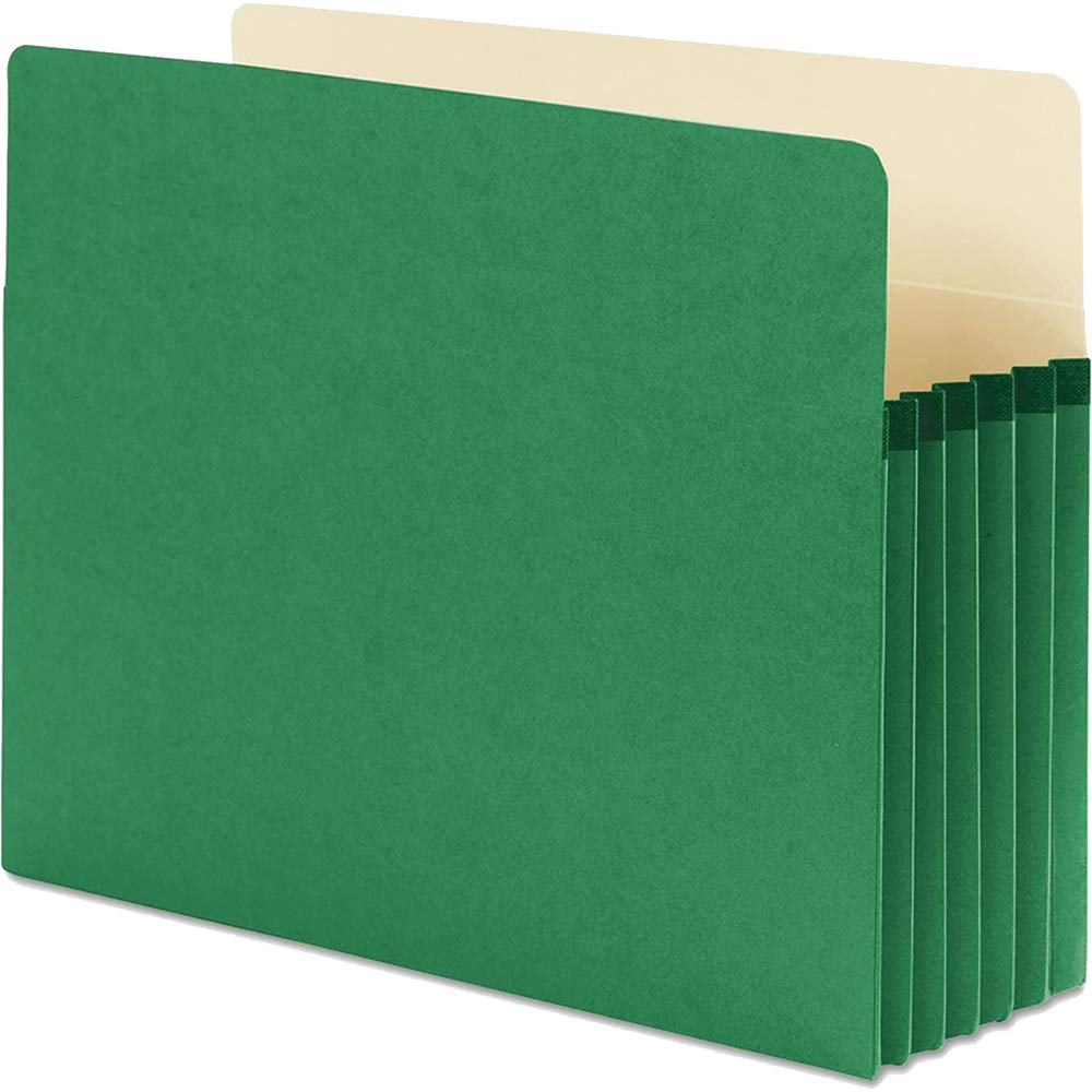 5 1/4 "color archivo bolsillo expansión, recto Tab, carta, verde [Set de 3]
