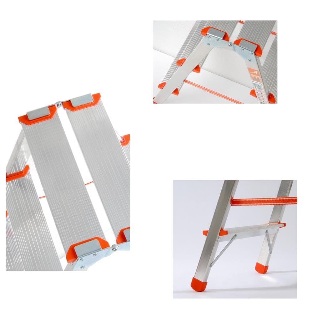 Gierre Scale Sgabello Stylo a doppia salita in alluminio, argento (2 gradini+pavimento)