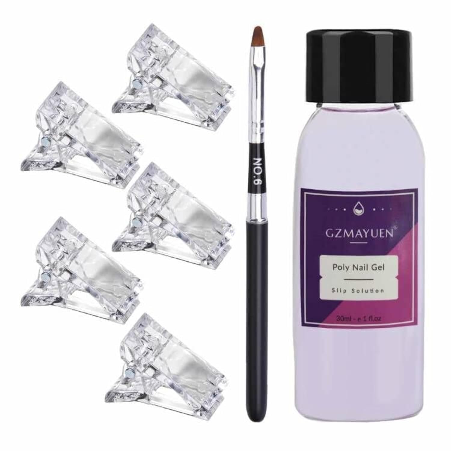 Slip Solution Poly Nail 30 ml Poly Nails Liquid Set Nail Extension Gel Solution Polyacrylic Slip Solution Set