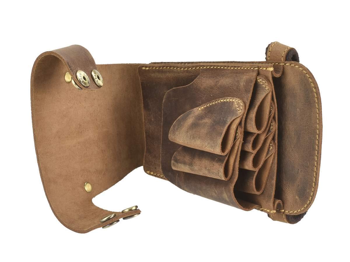 Greenburry Friseurtasche Scherentasche Scherenholster Werkzeugtasche antikbraun Leder Vintage