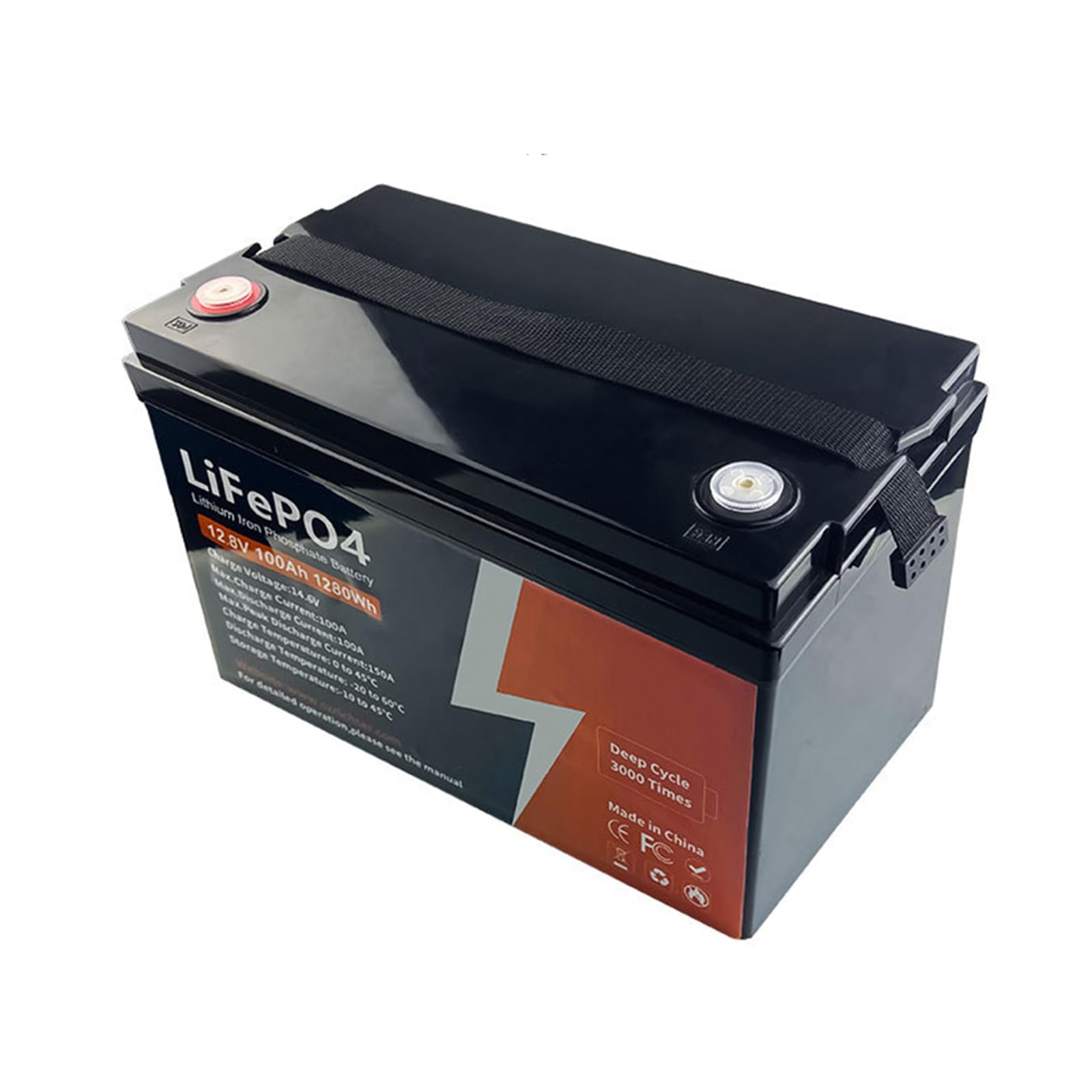 12,8 V 50 Ah 100 Ah 200 Ah Akumulator litowo-żelazowo-fosforanowy LiFePO4 2560 Wh Ponad 4000 razy Głęboki cykl Akumulator do RV Marine Camping Domowy Magazyn Energii,12.8v,100Ah