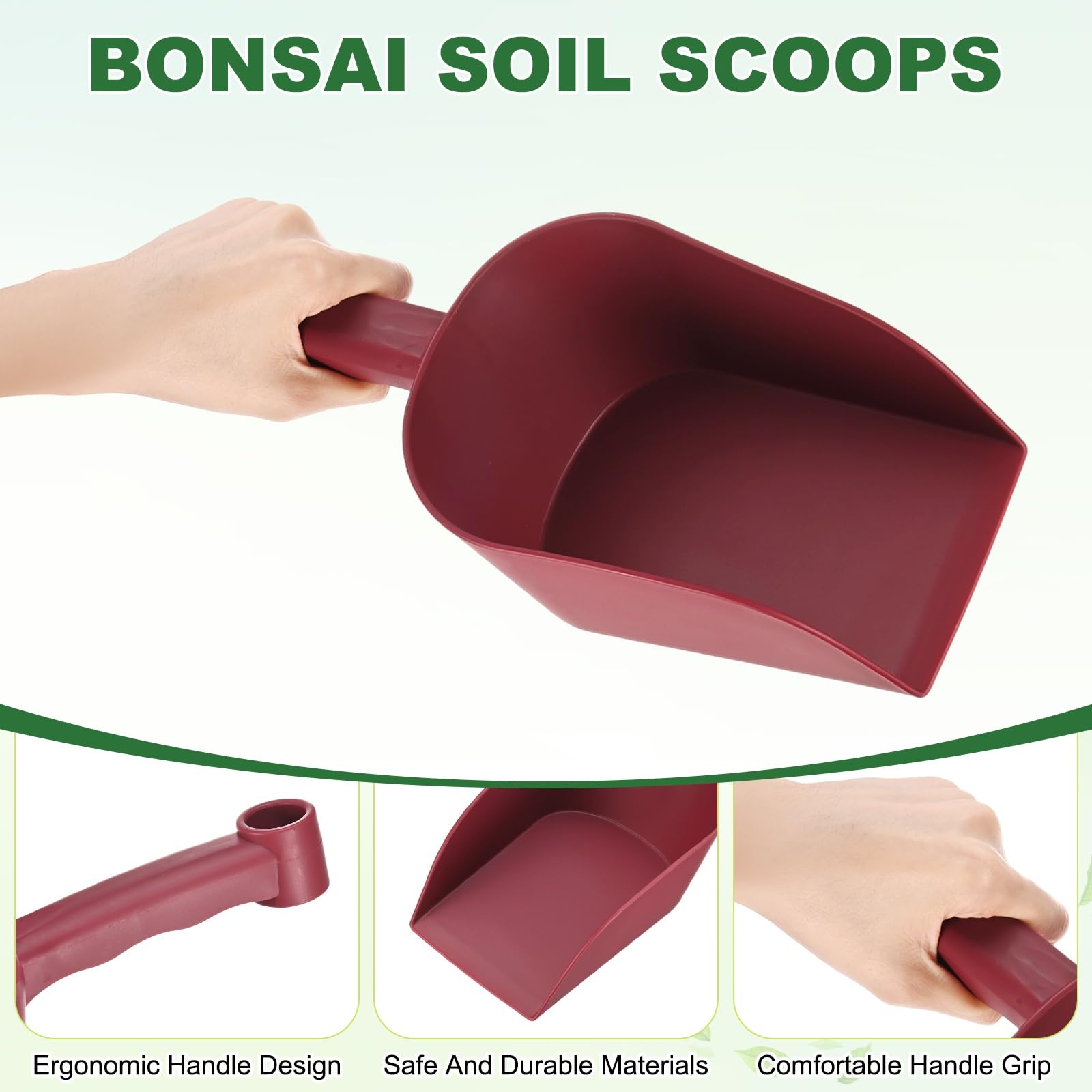 M METERXITY 2-Pack Pelle De Jardin Pelle À Main, 31cm/12.2 Pouces Outils De Jardinage en Plastique pour Creuser, Transplanter, Ameublir Le Sol Et Planter, Manche Ergonomique [Rouge Vin]
