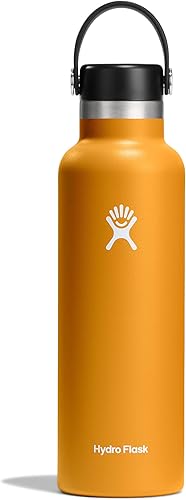 Miniatura 18 de HYDRO FLASK - Botella de agua de acero inoxidable con aislamiento térmico; antiderrame, a prueba de fugas; 21 onzas, color naranja (Sandpiper)