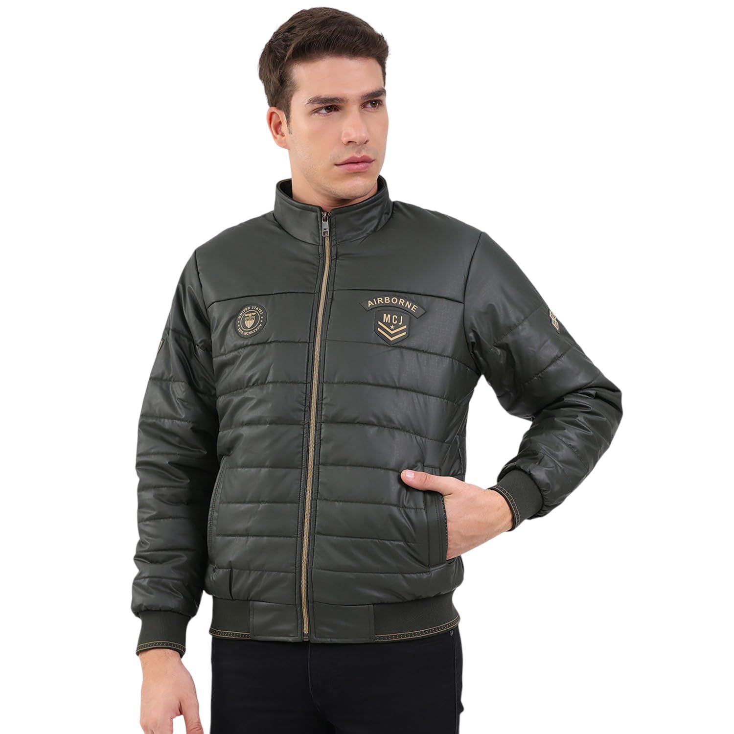 monte carlo Men Regular Fit Solid Mock Neck Side Pocket Zipper Closure Full Sleeve Winter Jacket | Full Sleeve Zipper Jacket | Winter Wear For Men (Pack Of 1)-picture-35