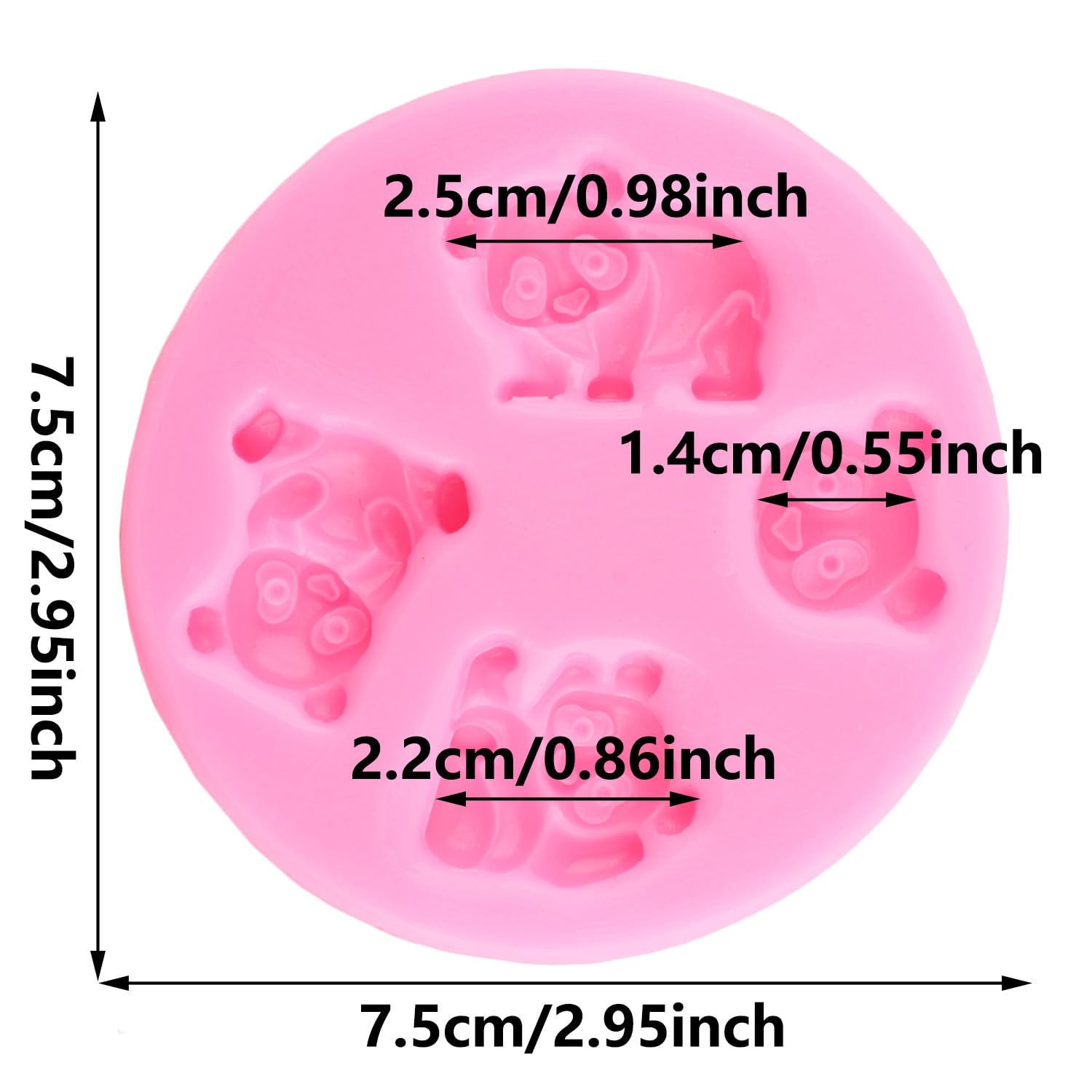 YIHUOMOLDS Panda Bear Silicone Mold Panda Fondant Molds for Cake Decorating Cupcake Topper Chocolate Candy Gum Paste Polymer Clay - Image 2