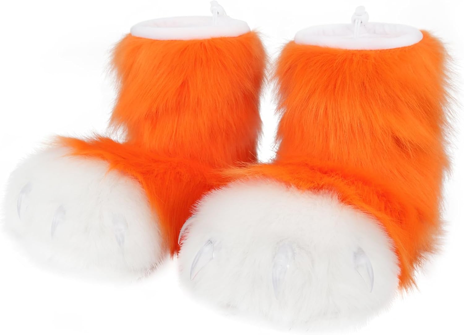HAOAN Furry Animal Paw Slippers Fuzzy Boots Cat Fox Wolf Bear Claw Shoes Halloween Cosplay Costume Accessories
