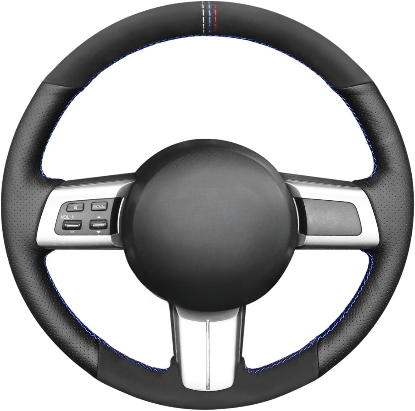 MEWANT Hand-Stitch Genuine Leather Car Steering Wheel Cover for Mazda MX-5 2016 2017 2018 2019 Steering Wheel Wrap