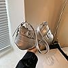 CRGANGZY Frauen PU Vintage Top Griff Tasche Verstellbarer Riemen Y2k Retro Hot Girl Handtasche Kleine Tragetasche Cooler Stil Schultertasche (Silber) #2