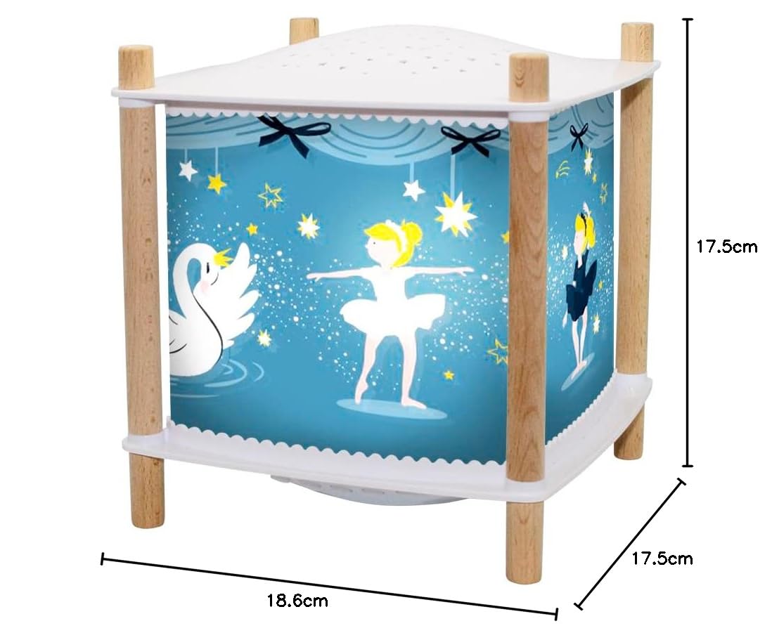 Trouseelle – Bailarinas – Luz nocturna – Farol Revolution 2.0 – Regalo para niños – Proyector de estrellas musicales – Música e historias de noche en streaming, detecta los pants – Recargable