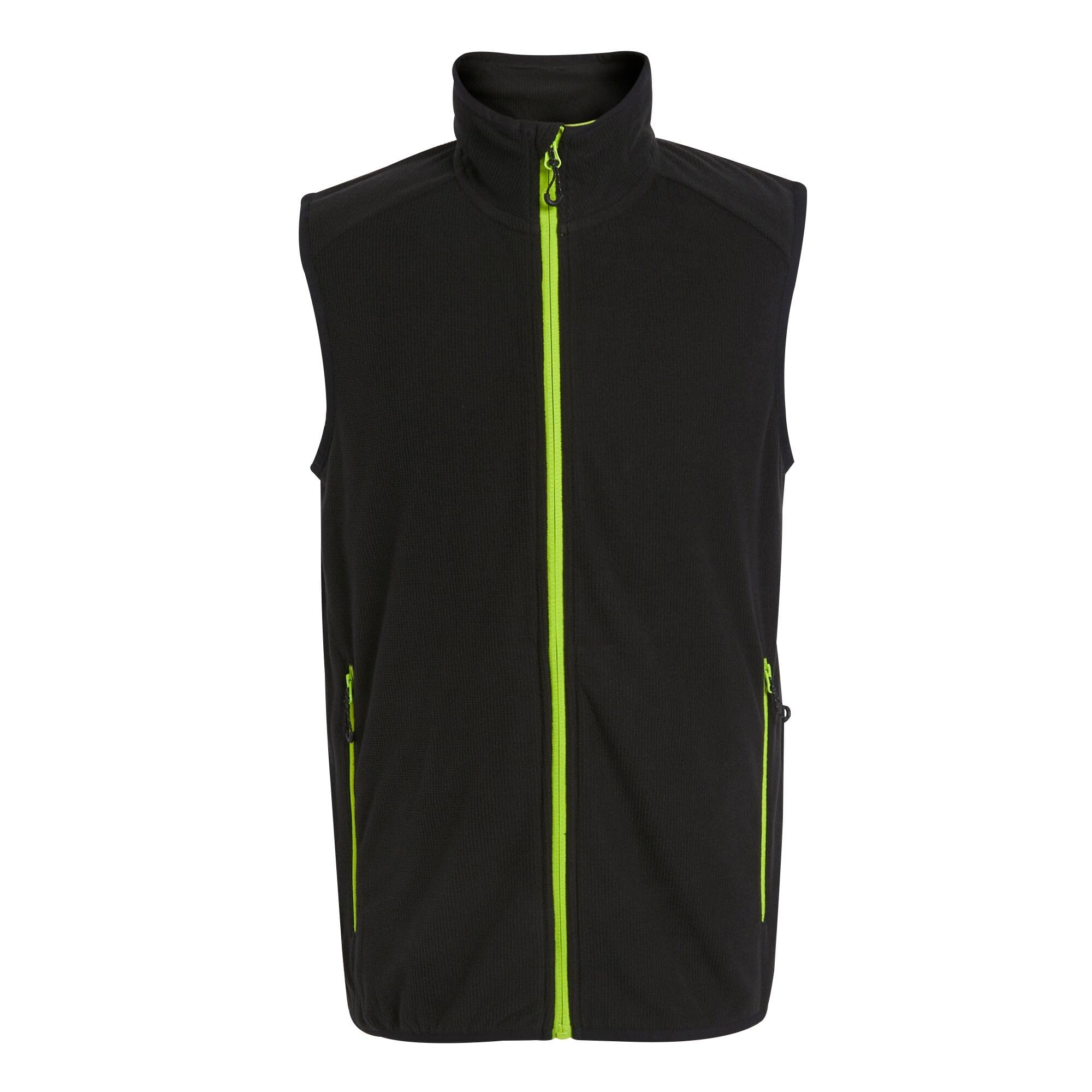 Regatta Professional Mens Fleece Gilet (S) (Black/Lime Green)