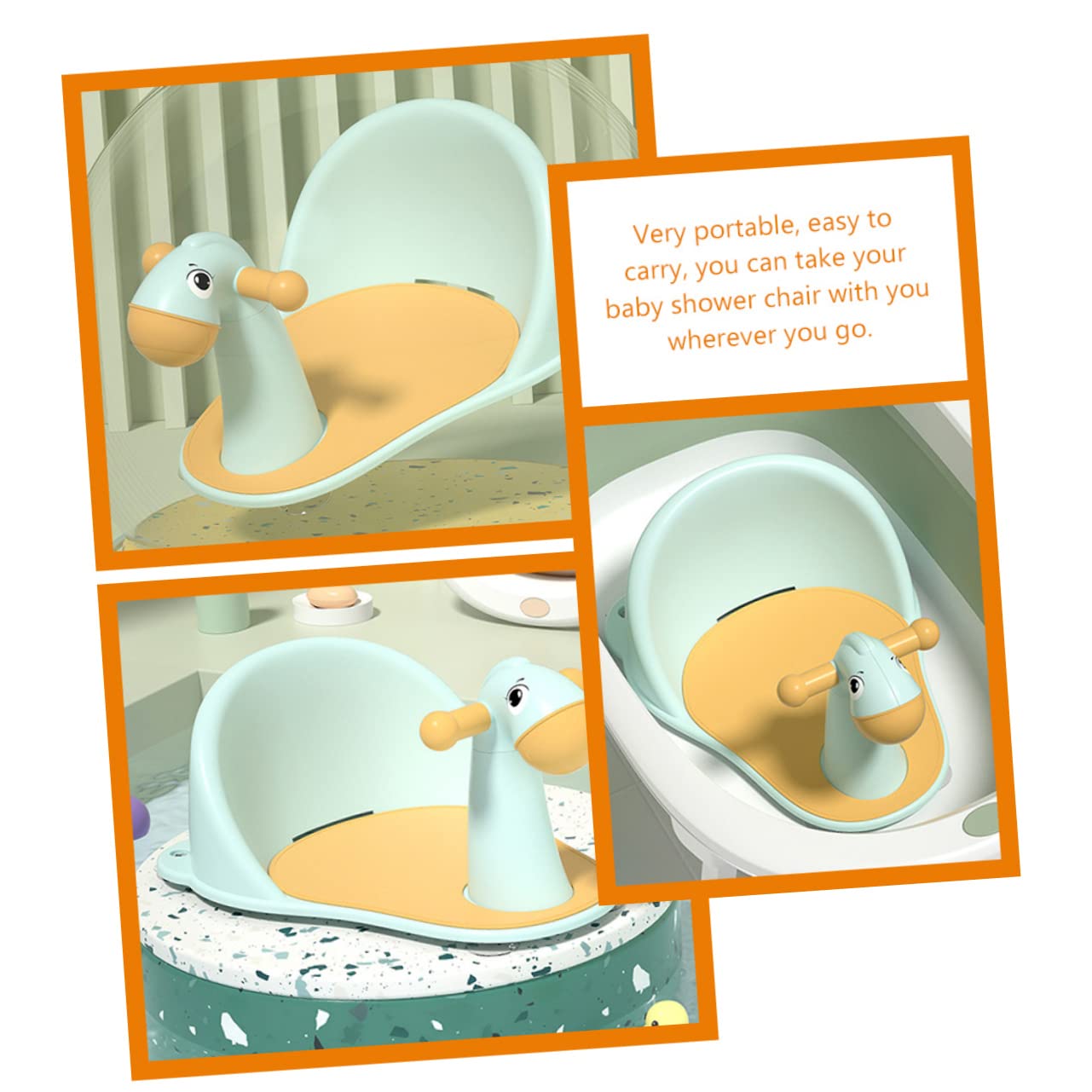 Silla de Baño para Bebés y Niños Pequeños Base Antideslizante de Pp Que Protege la Columna Adecuado para Ducha y Bañera