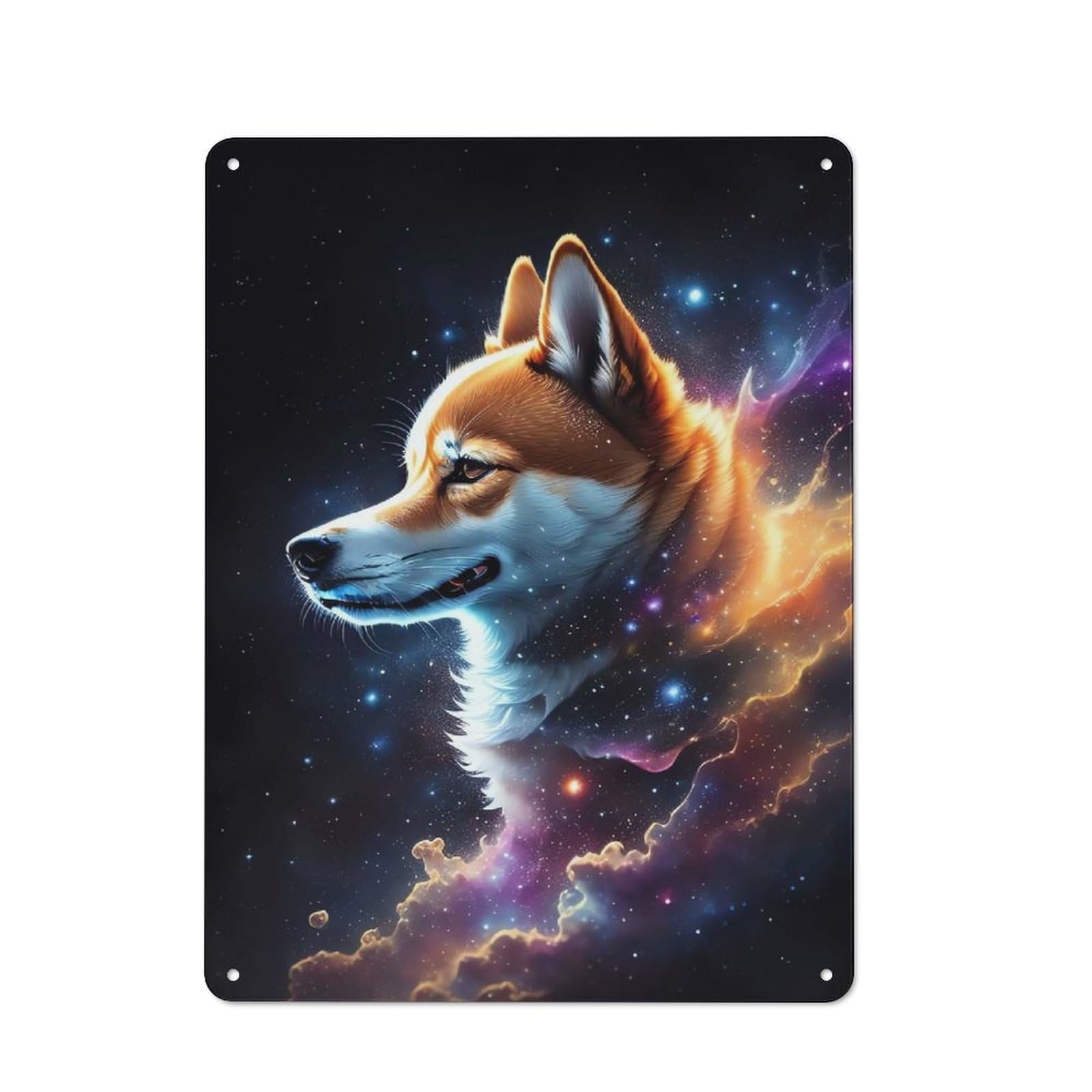 Junmoney Inu Dog In Space 1 For Garden Room Or Summerhouse, Vintage Tin Sign 40X30cm, For Display In Garden Rooms And Summerhouses