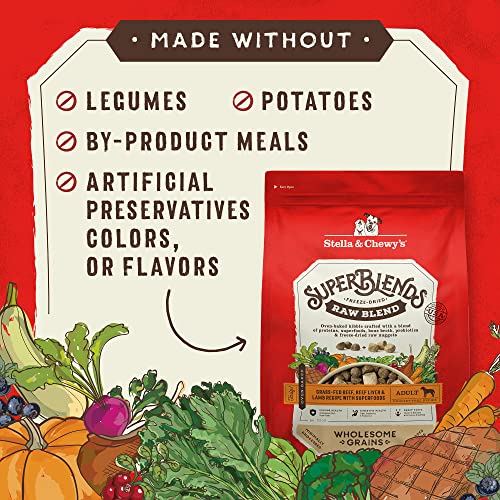 Stella & Chewy's SuperBlends Raw Blend Wholesome Grains Grass-Fed Beef, Beef Liver & Lamb Recipe with Superfoods, 3.25 lb. Bag - image 5